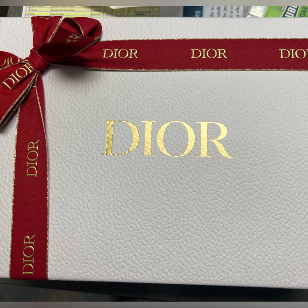 Dior box with red ribbon
